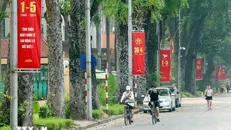 Đường phố Hà Nội trang hoàng rực rỡ nhân kỷ niệm những ngày lễ lớn. Ảnh minh họa. Nguồn: TTXVN