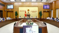 Chủ tịch Quốc hội Trần Thanh Mẫn phát biểu. Ảnh: Doãn Tấn/TTXVN