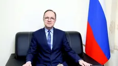 Đại sứ Liên bang Nga tại Việt Nam G.S.Bezdetko trả lời phỏng vấn báo chí. Ảnh: Việt Đức