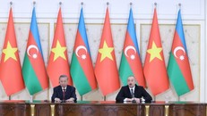 Tổng Bí thư Tô Lâm và Tổng thống Azerbaijan Ilham Aliyev họp báo chung, thông báo kết quả hội đàm. Ảnh: Thống Nhất