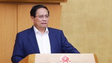 Thủ tướng Phạm Minh Chính chủ trì Phiên họp Chính phủ chuyên đề về xây dựng pháp luật tháng 5 năm 2025. Ảnh: Dương Giang