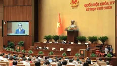 Quốc hội nghe Tờ trình và báo cáo thẩm tra dự thảo Nghị quyết của Quốc hội về phổ cập giáo dục mầm non cho trẻ em mẫu giáo từ 3 đến 5 tuổi. Ảnh: An Đăng