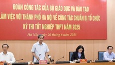 Bộ trưởng Bộ Giáo dục và Đào tạo Nguyễn Kim Sơn phát biểu chỉ đạo tại buổi làm việc. Ảnh: Nguyễn Cúc