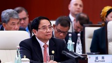 Thủ tướng Phạm Minh Chính phát biểu tại Hội nghị Thượng đỉnh Tổ chức Hợp tác Thượng Hải 2025 mở rộng (SCO +). Ảnh: Dương Giang