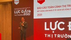 Ông Nguyễn Hoàng - Giám đốc Bộ phận Nghiên cứu và Phát triển DKRA Vietnam phân tích diễn biến thị trường bất động sản năm 2020. Ảnh: Ninh Chi