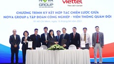 Đại diện NovaGroup và Viettel ký kết Thỏa thuận hợp tác chiến lược.