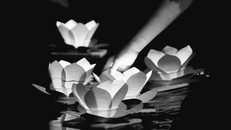 Thả hoa đăng trên sông Sài Gòn. Ảnh: Vietnamnet.vn