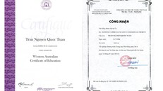 Theo giới thiệu của trường Quốc tế Việt Úc, học sinh được cấp bằng tốt nghiệp THPT của Bang Tây Úc (trái) sẽ được cấp giấy Công nhận (phải).