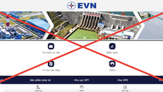 Tiếp tục xuất hiện trang web giả mạo thương hiệu EVN