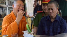 "Sư thầy Thích Tâm Phúc" trước và sau khi bị bắt.