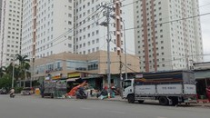 Khu chung cư tái định cư có quy mô 3 cặp tháp đôi. 