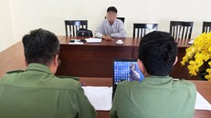 Nam sinh viên làm việc tại cơ quan Công an. (Ảnh: CACC) 