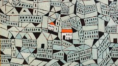 Một tác phẩm trong triển lãm Hòa âm phố của họa sĩ Hà Hùng