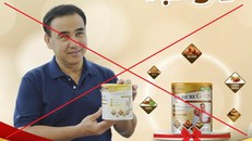 Quyền Linh đang quảng cáo cho một nhãn hàng. 