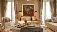 Một thiết kế kết hợp với tranh Việt Nam của Quách Thái Công