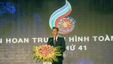 Tổng giám đốc Đài truyền hình Việt Nam Lê Ngọc Quang phát biểu tại Lễ khai mạc. Ảnh: Hoàng Ngọc/TTXVN.