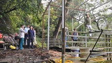 Một số công trình xây dựng vi phạm trên đường lên, xuống thác Bạc tại thị trấn Tam Đảo đã được chính quyền vận động người dân tháo dỡ.