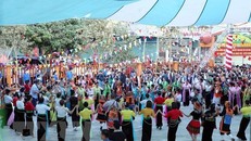 Ngày hội Đại đoàn kết toàn dân tộc tại huyện Phong Thổ, tỉnh Lai Châu. Ảnh: Quý Trung/TTXVN.