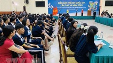 Quang cảnh tại Diễn đàn Trẻ em Quốc gia lần thứ 7. Ảnh: Minh Huệ/TTXVN.