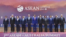 Thủ tướng Phạm Minh Chính và các Trưởng đoàn dự Hội nghị Cấp cao ASEAN-Australia lần thứ 3 chụp ảnh chung. Ảnh: Dương Giang/TTXVN.