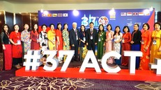 Đoàn đại biểu Việt Nam tham dự Hội nghị Hội đồng Giáo giới ASEAN+1 lần thứ 37. Ảnh: Hằng Linh /TTXVN.