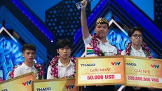 Lần đầu tiên tỉnh Thanh Hóa có thí sinh giành vòng nguyệt quế trong Chương trình Đường lên đỉnh Olympia. Ảnh: TTXVN.