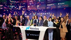 Cổ phiếu VinFast (VFS) chính thức niêm yết trên sàn NASDAQ hồi tháng 8. Ảnh: VinFast.