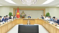 Phó Thủ tướng Trần Hồng Hà phát biểu chỉ đạo tại cuộc họp. Ảnh: Minh Đức/TTXVN.