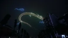 Trình diễn drone tại chương trình "Du lịch Hà Nội chào 2024" vào ngày 9/3