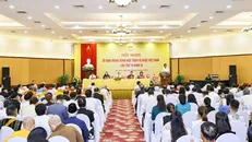 Các đại biểu tham gia đóng góp ý kiến vào các văn kiện, tài liệu chuẩn bị cho Đại hội đại biểu toàn quốc Mặt trận Tổ quốc Việt Nam lần thứ X.