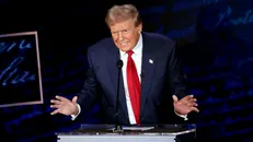 Cựu Tổng thống Donald Trump trong cuộc tranh luận trực tiếp đầu tiên tại Philadelphia, Pennsylvania hôm 10/9. Ảnh: Reuters.