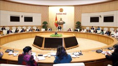 Phó Thủ tướng Lê Thành Long gặp mặt Ban Thường vụ Trung ương Hội Khuyến học Việt Nam. Ảnh: TTXVN.