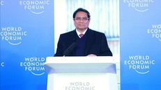 Thủ tướng Phạm Minh Chính chủ trì Phiên đối thoại chiến lược quốc gia Việt Nam WEF. Ảnh: Dương Giang/TTXVN.