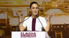 Tổng thống đắc cử Mexico Claudia Sheinbaum phát biểu tại Mexico City ngày 18/6/2024. Ảnh: THX/TTXVN
