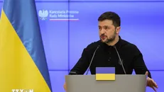 Tổng thống Ukraine Volodymyr Zelensky. Ảnh: Kyodo/TTXVN