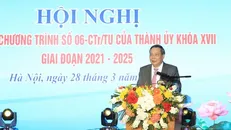 Phó Bí thư Thường trực Thành ủy Nguyễn Văn Phong phát biểu chỉ đạo. Ảnh: Cổng thông tin điện tử thành phố Hà Nội.