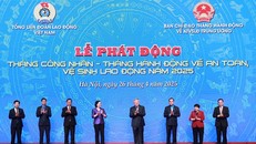 Quang cảnh lễ phát động Tháng Công nhân và Tháng hành động về an toàn, vệ sinh lao động năm 2025.