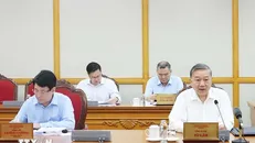 Tổng Bí thư Tô Lâm chủ trì cuộc họp của Bộ Chính trị, Ban Bí thư. Ảnh: Thống Nhất/TTXVN.