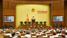 Phiên họp toàn thể tại hội trường Quốc hội sáng 17/5. Ảnh: TTXVN