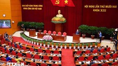 Quang cảnh Hội nghị lần thứ mười hai Ban Chấp hành Trung ương Đảng khóa XIII. Ảnh: Phạm Kiên/TTXVN.