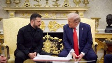 Tổng thống Mỹ Donald Trump và Tổng thống Ukraine Volodymyr Zelensky tại cuộc gặp ở Nhà Trắng, Washington, D.C., ngày 18/8/2025.