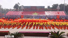 Chương trình nghệ thuật mở màn Lễ kỷ niệm, diễu binh, diễu hành 80 năm Cách mạng tháng Tám và Quốc khánh 2/9, tại Quảng trường Ba Đình (Hà Nội) sáng 2/9/2025. (Ảnh: Văn Điệp/TTXVN)