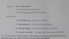Phía ALMA gửi công văn yêu cầu Luật sư Trương Anh Tú không được bảo vệ quyền lợi khách hàng 