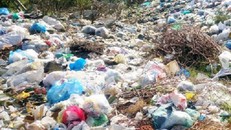 Bãi rác tại ngã 3 QL19B (km 17) giao nhau với đường nông thôn Phú Hậu và Trung Lương, xã Cát Tiến, Phù Cát, Bình Định