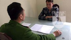 Ca sĩ Nam Khang tại cơ quan công an. Ảnh: An ninh Thủ đô