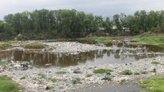 Rác vứt tràn lan tại Dốc Đỏ và trôi xuống nước