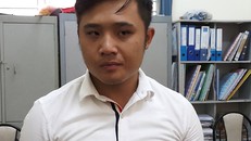 Nghi phạm Ngô Hữu Vinh tại cơ quan công an. Ảnh: C.T