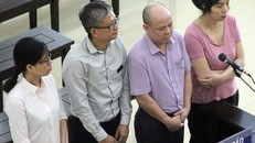 Các bị cáo tại phiên tòa sáng nay