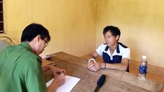 Lý A Mang tại cơ quan công an. (Ảnh: CA.LC)