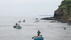 Gành Yến, nơi 2 học sinh tiểu học chết đuối thương tâm. (Ảnh: Đ.B) 